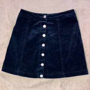 Corduroy Black mini skirt Nude mini skirt/top